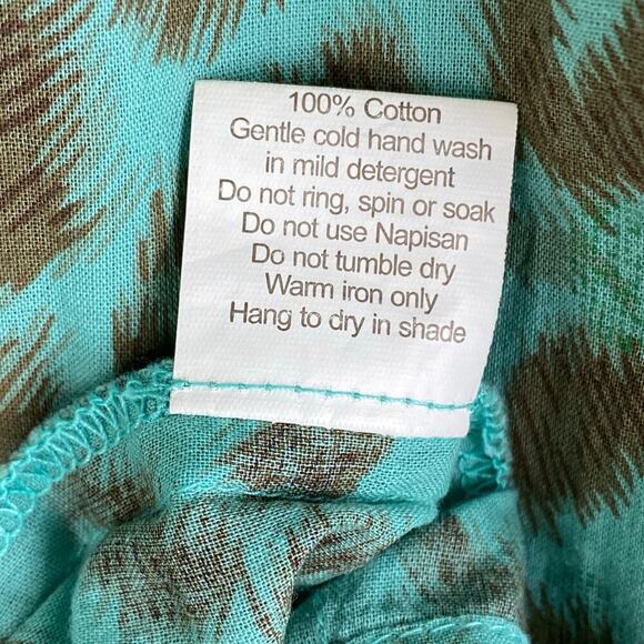 Lola Australia Pacific Animal Print Midi Dress Size S Turquoise Green - Picture 13 of 15